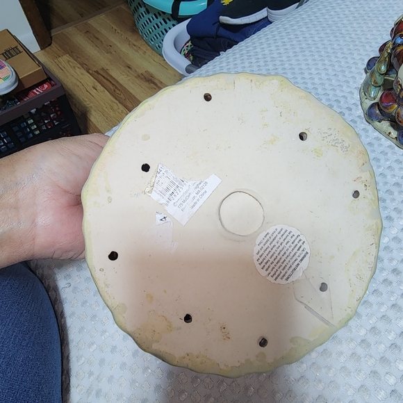 CIRCLE OF SANTAS EUC LARGE CANDLE HOLDER SET OF 4 SET CERAMIC CHRISTMAS TIME - Picture 4 of 9